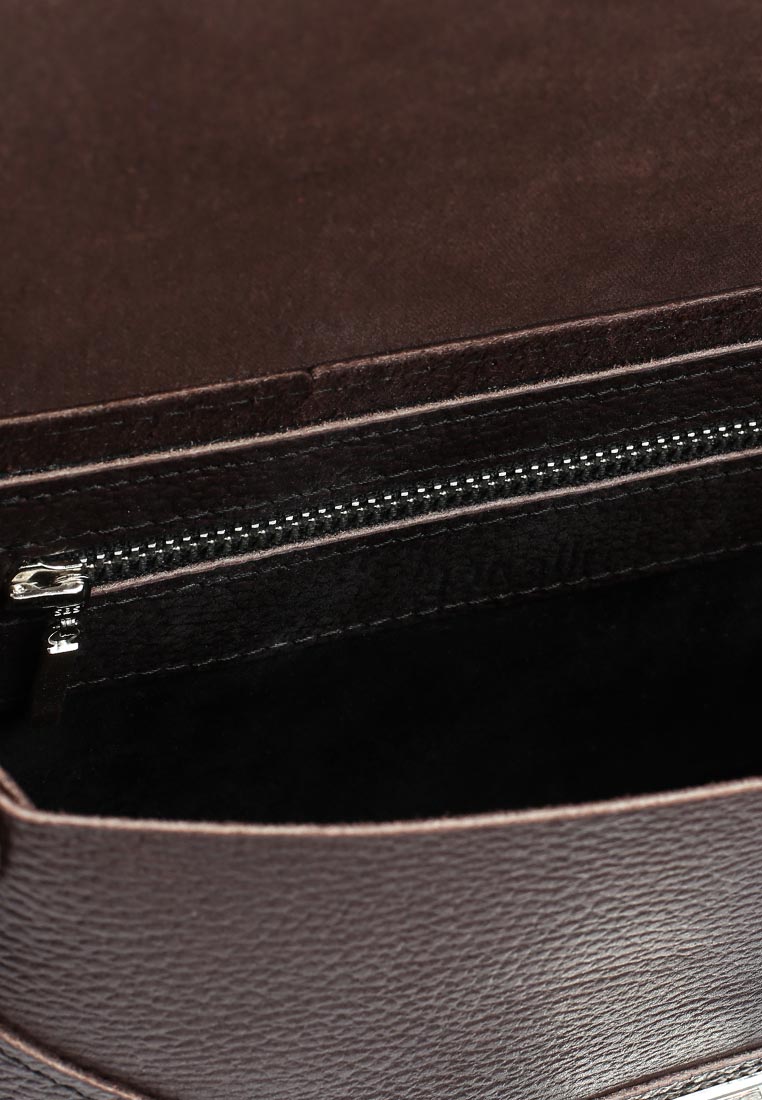 Женская сумка через плечо из натуральной кожи коричневая A011 brown grain