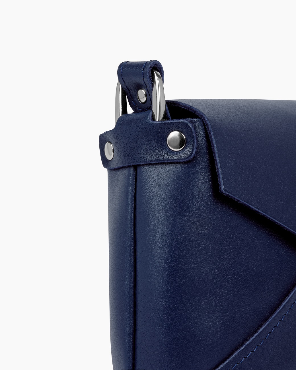 Кожаная женская сумка через плечо синяя A003 sapphire