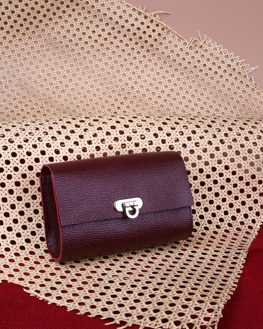Кожаная женская поясная сумка бордовая A008 burgundy mini grain