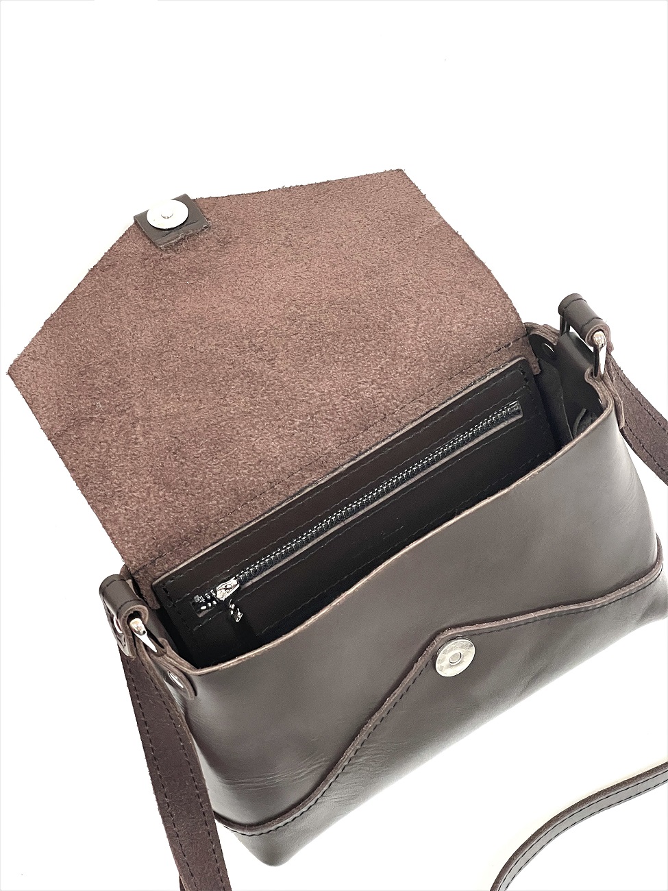 Женская сумка через плечо из натуральной кожи коричневая A0032
