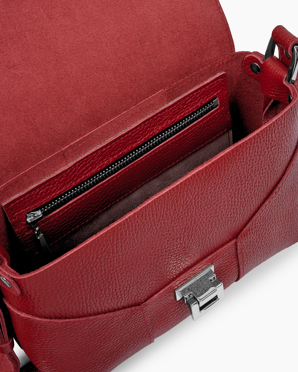 Женская сумка через плечо из натуральной кожи красная A011 ruby grain