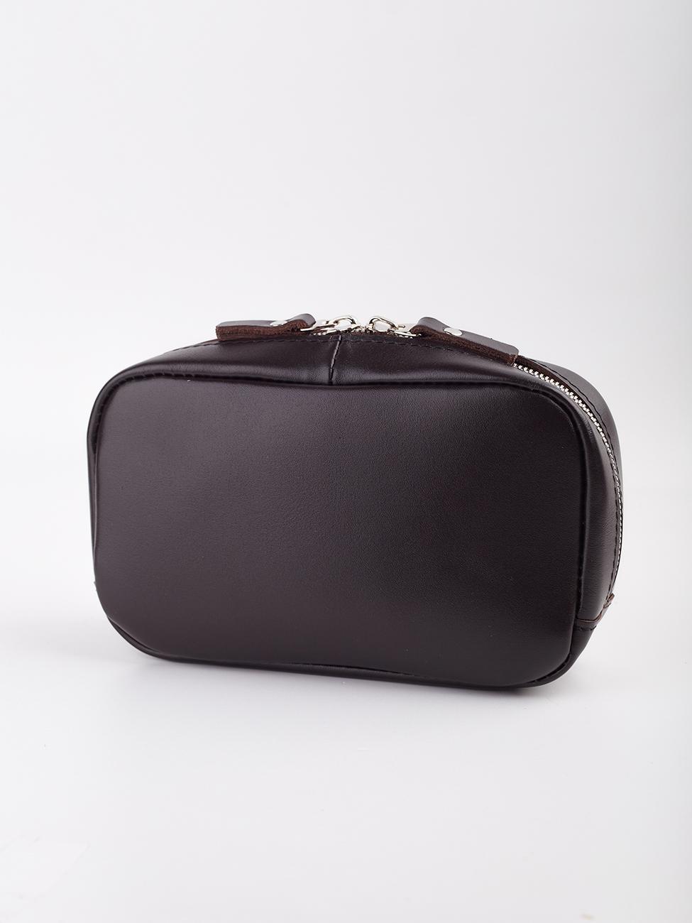 Женская поясная кожаная сумка коричневая A0072 mini