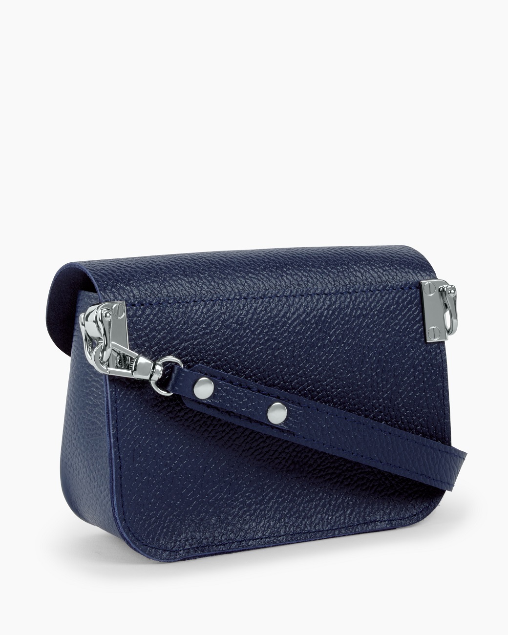 Женская поясная сумка из натуральной кожи синяя A001 sapphire mini grain