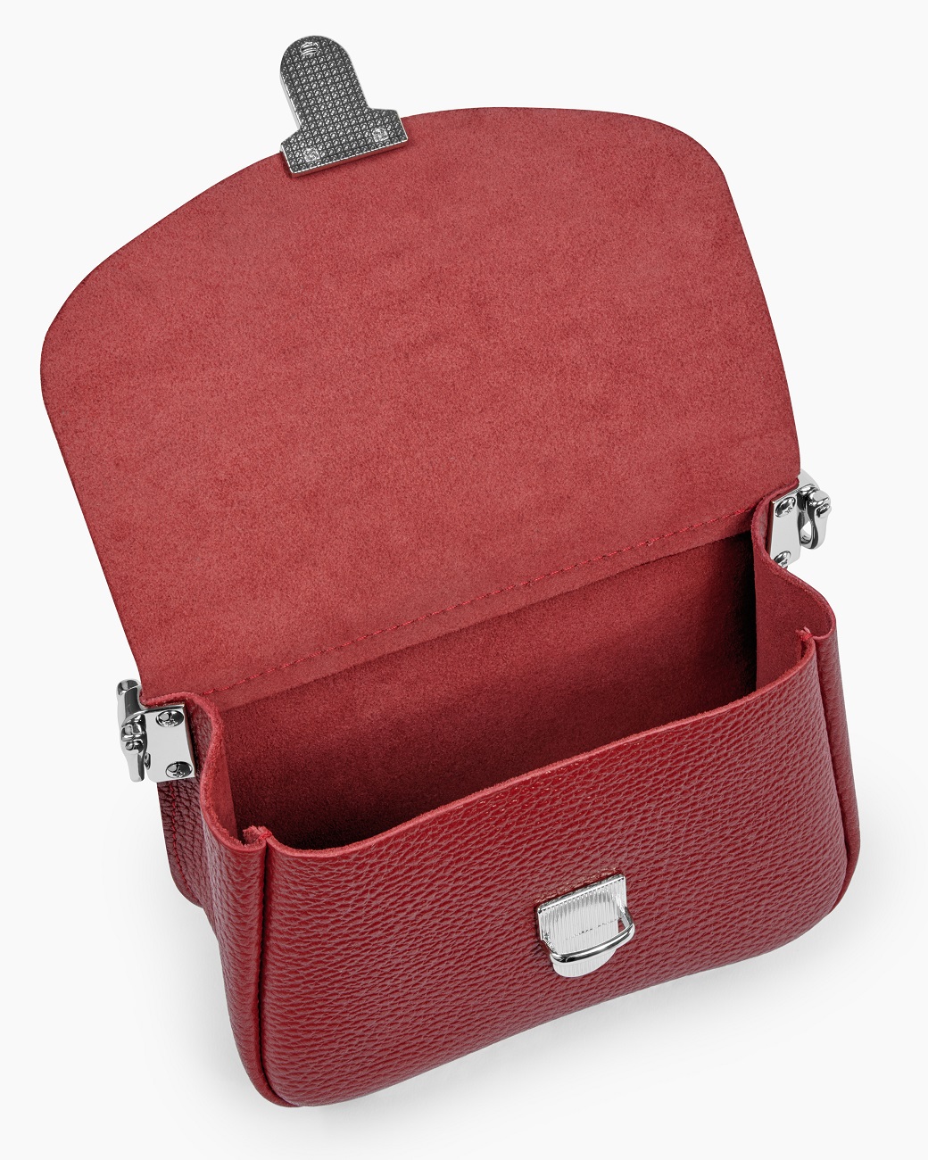 Женская сумка через плечо из натуральной кожи красная A001 ruby mini grain