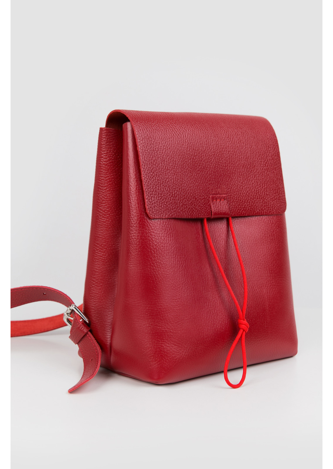 Женский рюкзак из натуральной кожи красный B003 ruby grain