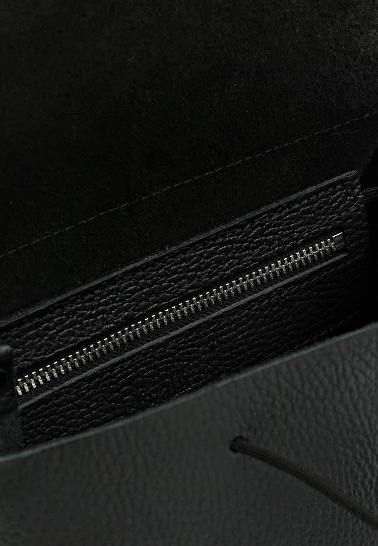 Женский рюкзак из натуральной кожи черный B001 black grain