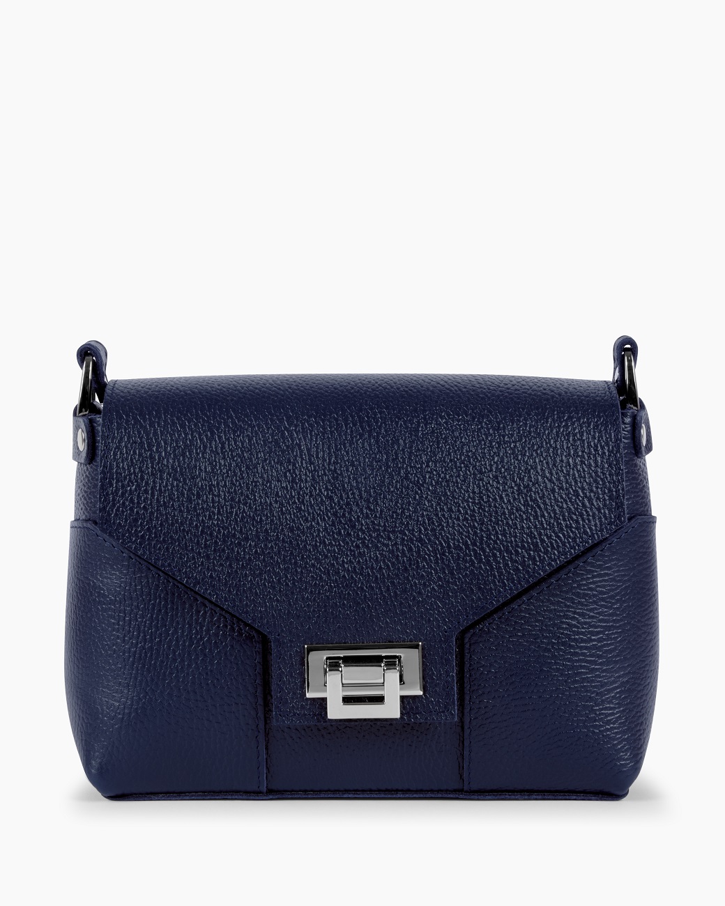 Женская сумка через плечо из натуральной кожи синяя A011 sapphire grain
