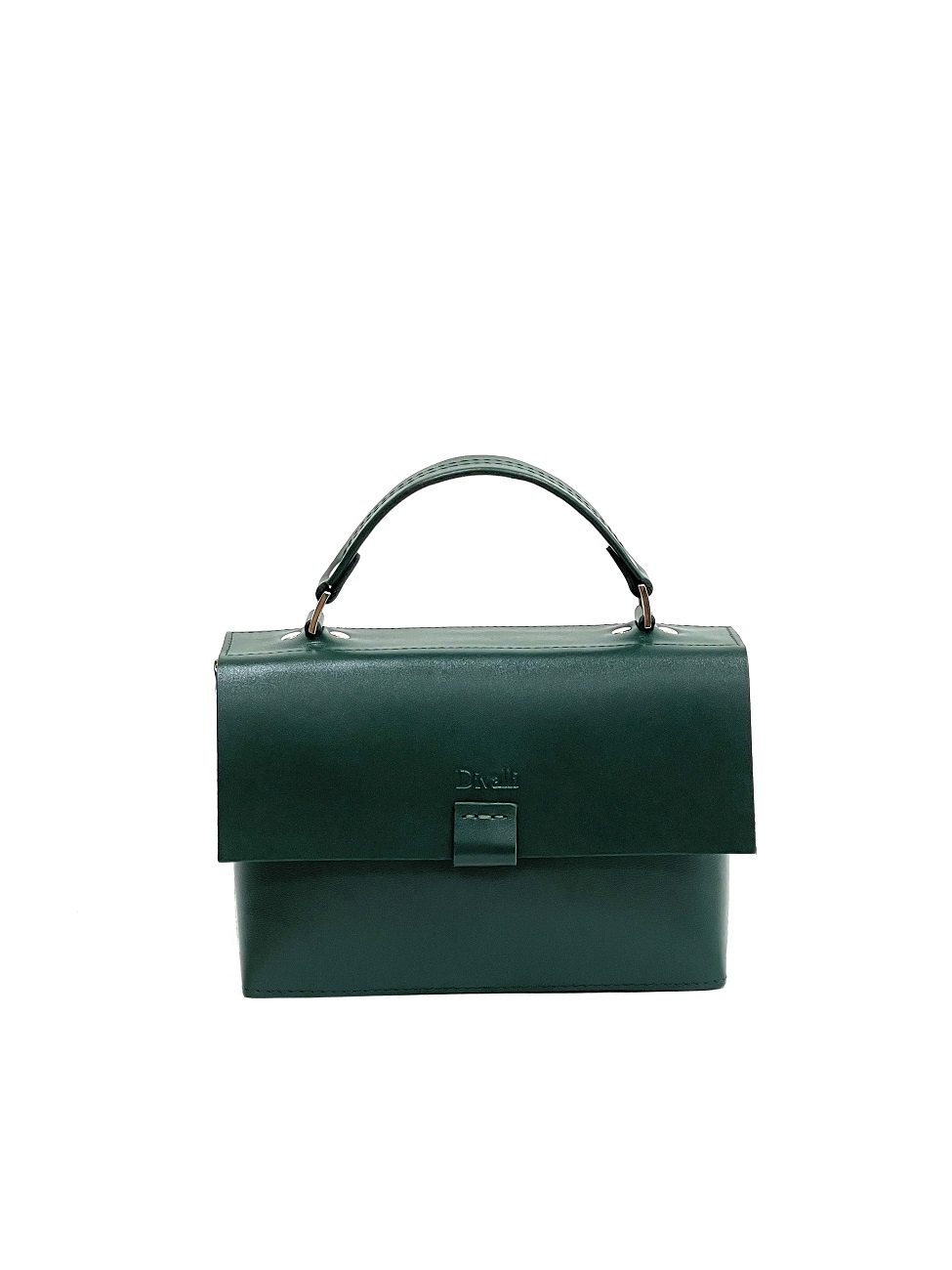 Женская кожаная сумка с ручкой зеленая A037 emerald