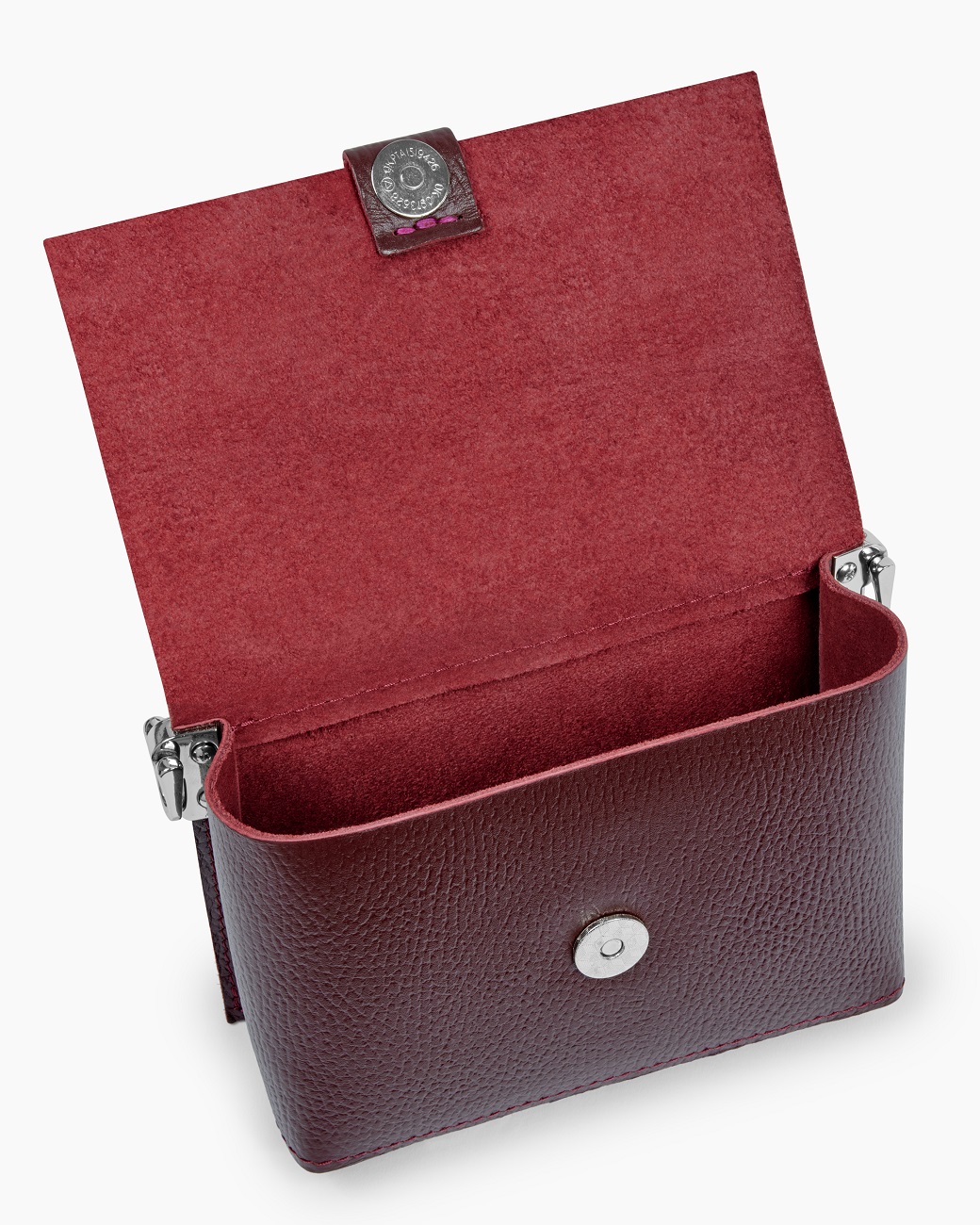 Женская поясная сумка из натуральной кожи бордовая A004 burgundy grain