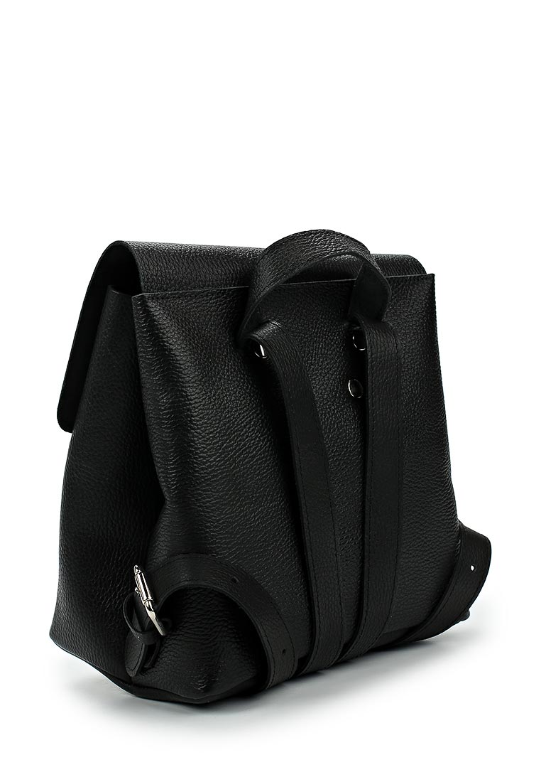 Женский рюкзак из натуральной кожи черный B001 black grain
