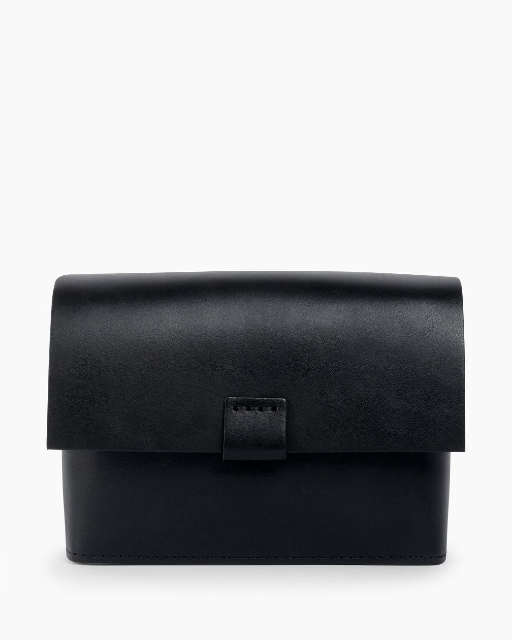 Женская поясная сумка из натуральной кожи черная A0041