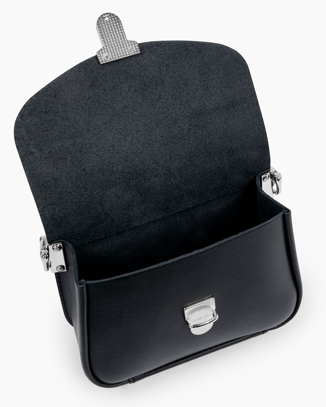 Женская поясная сумка из натуральной кожи черная A0011 mini