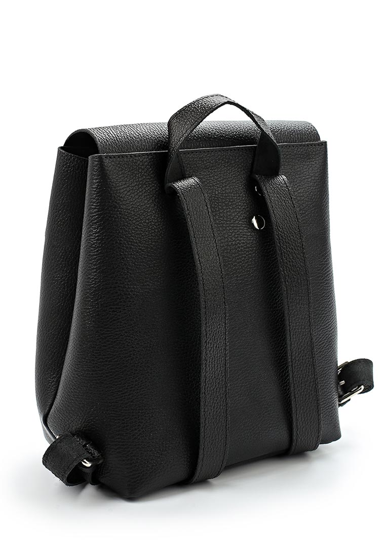 Женский кожаный рюкзак черный B003 black grain
