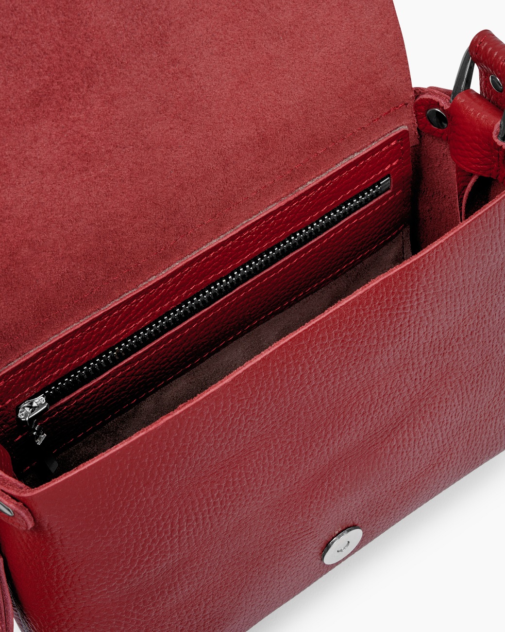 Женская сумка кросс-боди из натуральной кожи красная A002 ruby grain