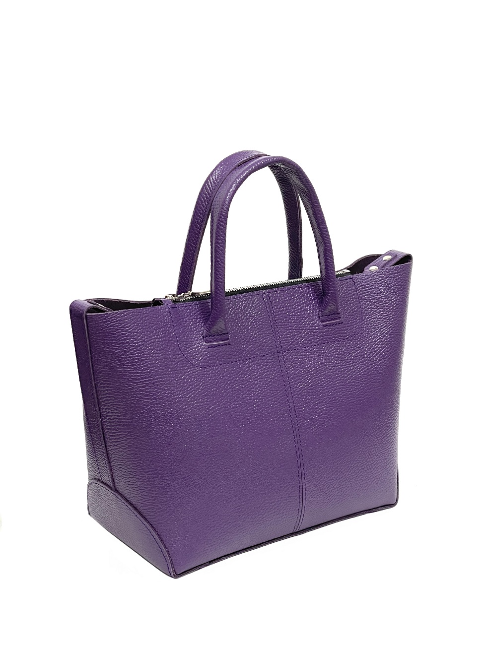 Женская кожаная сумка саквояж-трансформер фиолетовая A020 purple mini grain