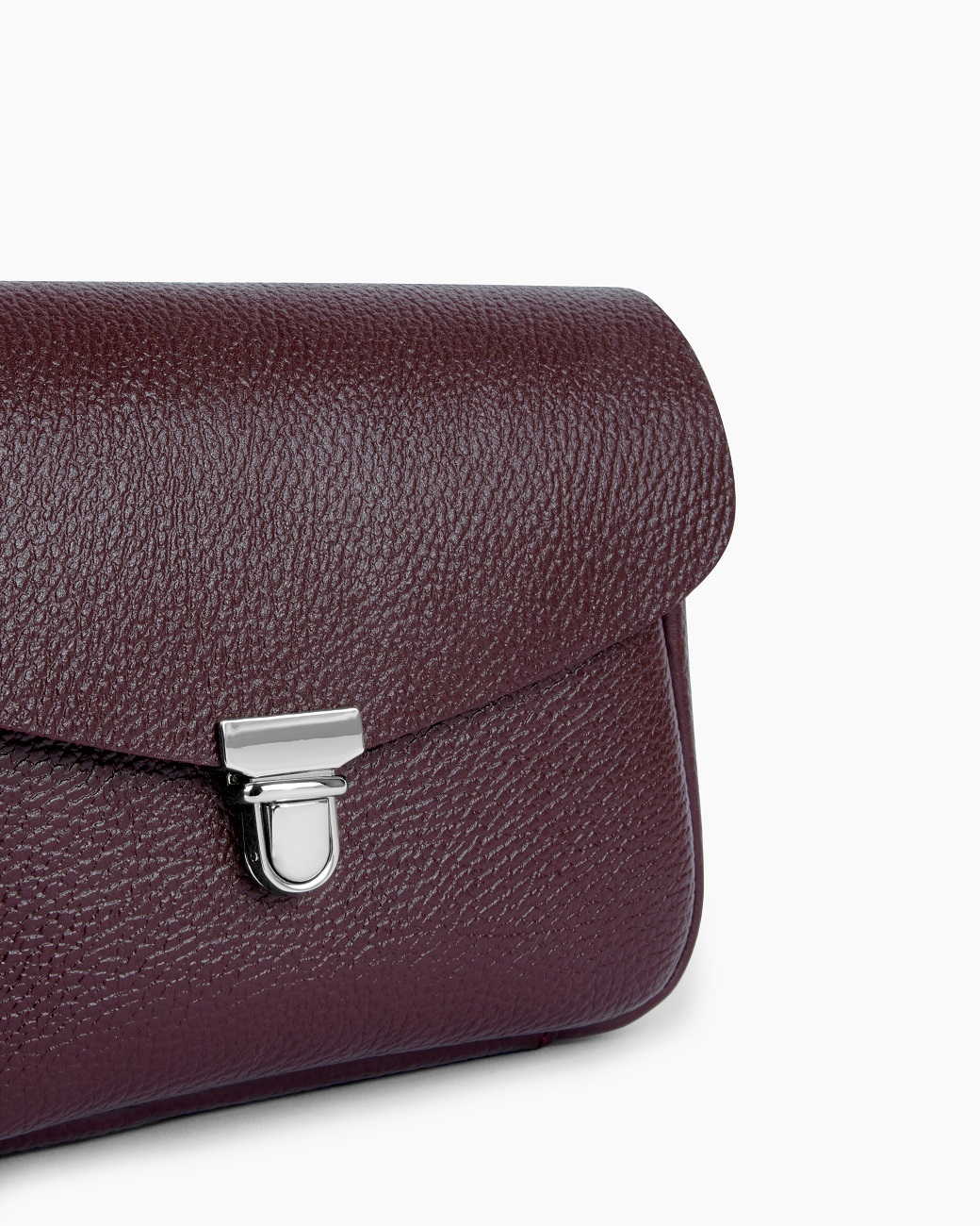 Женская сумка через плечо из натуральной кожи бордовая A001 burgundy grain