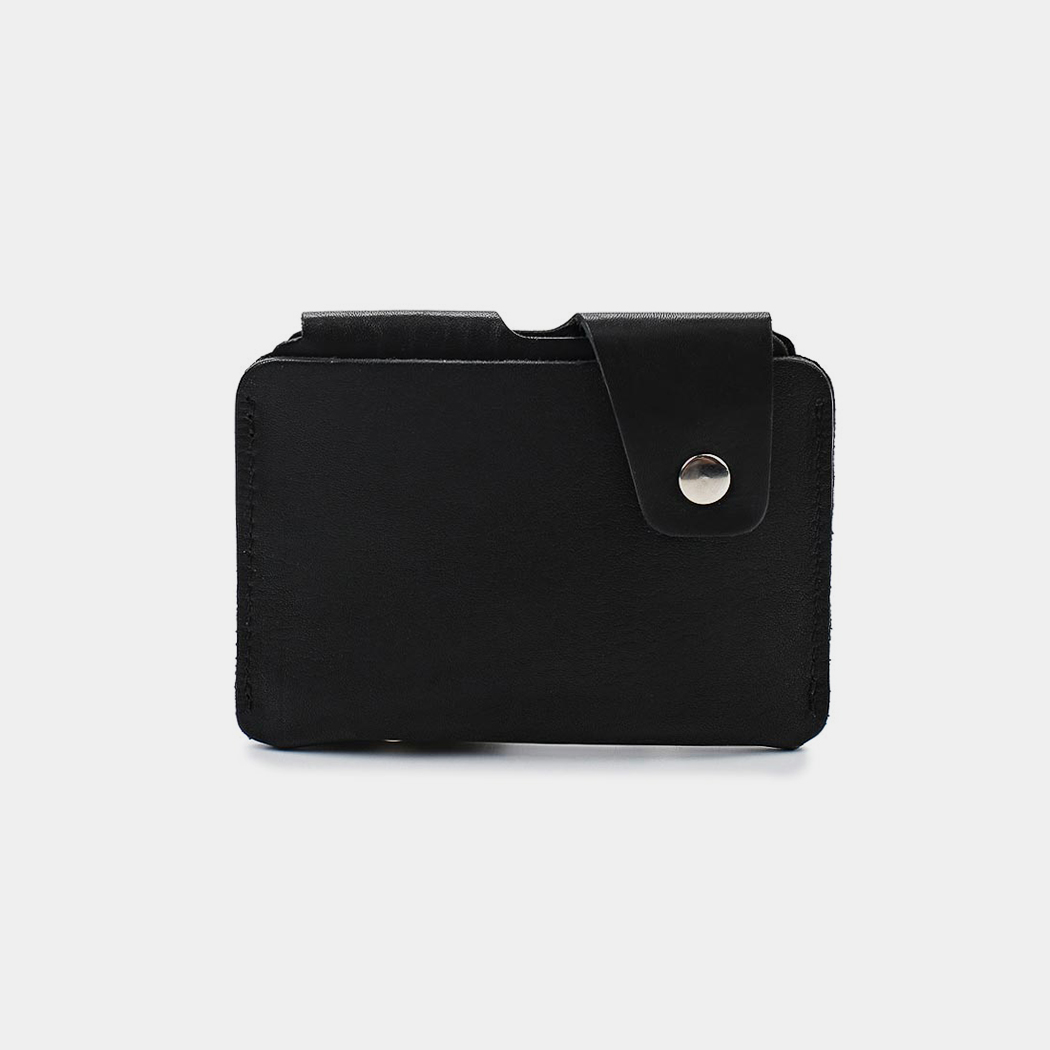 Кожаный кошелек черный W0031