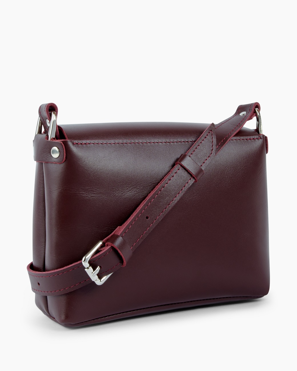 Женская сумка через плечо из натуральной кожи бордовая A002 burgundy