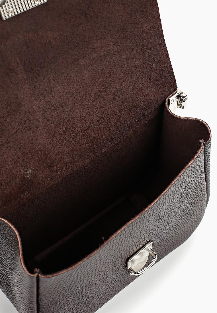 Женская поясная сумка из натуральной кожи коричневая A0012 mini grain