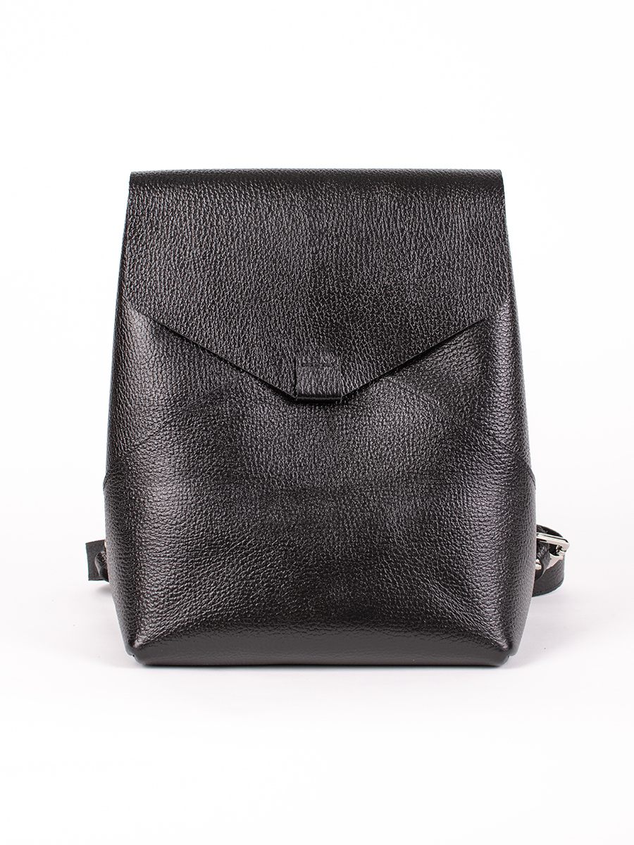 Женский кожаный рюкзак черный B003 black black grain