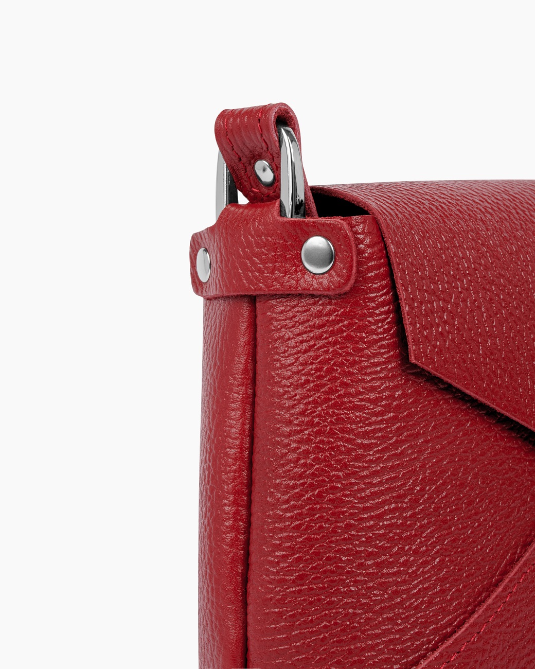 Женская сумка через плечо из натуральной кожи красная A003 ruby grain
