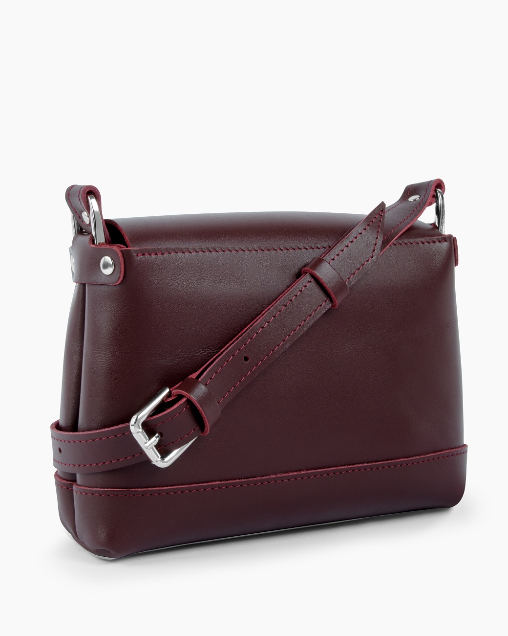 Женская сумка через плечо из натуральной кожи бордовая A003 burgundy