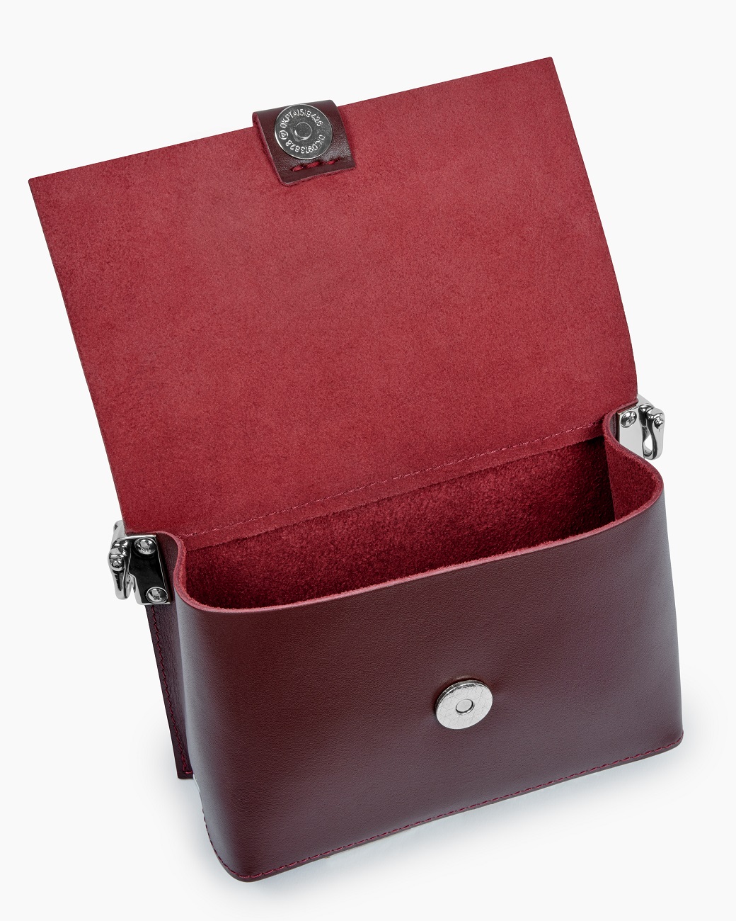 Женская поясная сумка из натуральной кожи бордовая A004 burgundy