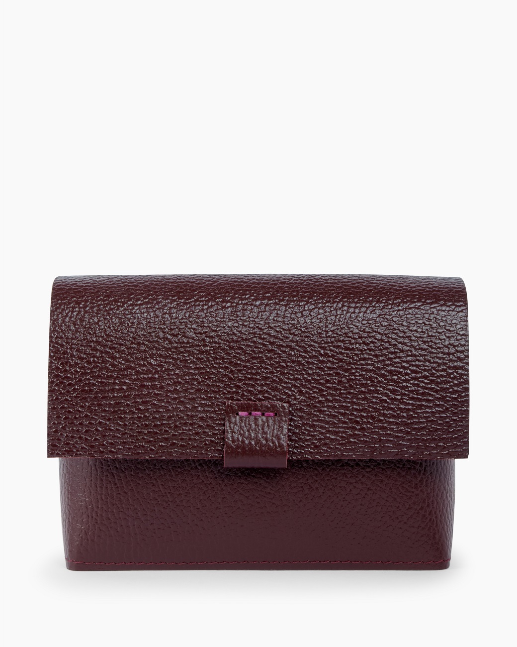 Женская поясная сумка из натуральной кожи бордовая A004 burgundy grain