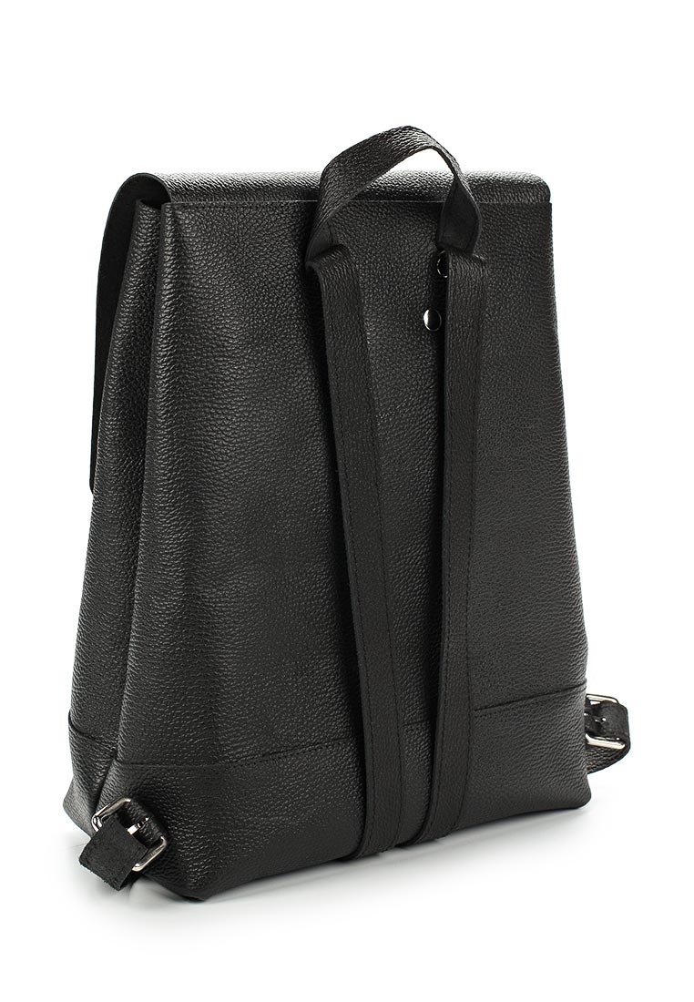 Рюкзак из натуральной кожи черный B002 black grain