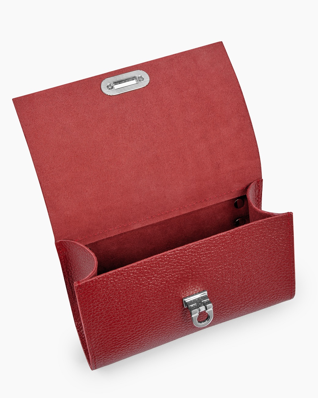 Женская кожаная поясная сумка красная A008 ruby mini grain