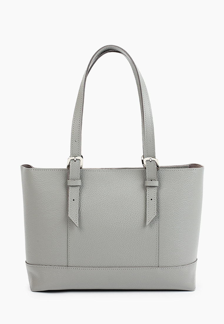 Женская сумка-шоппер из натуральной кожи серая A032 grey grain