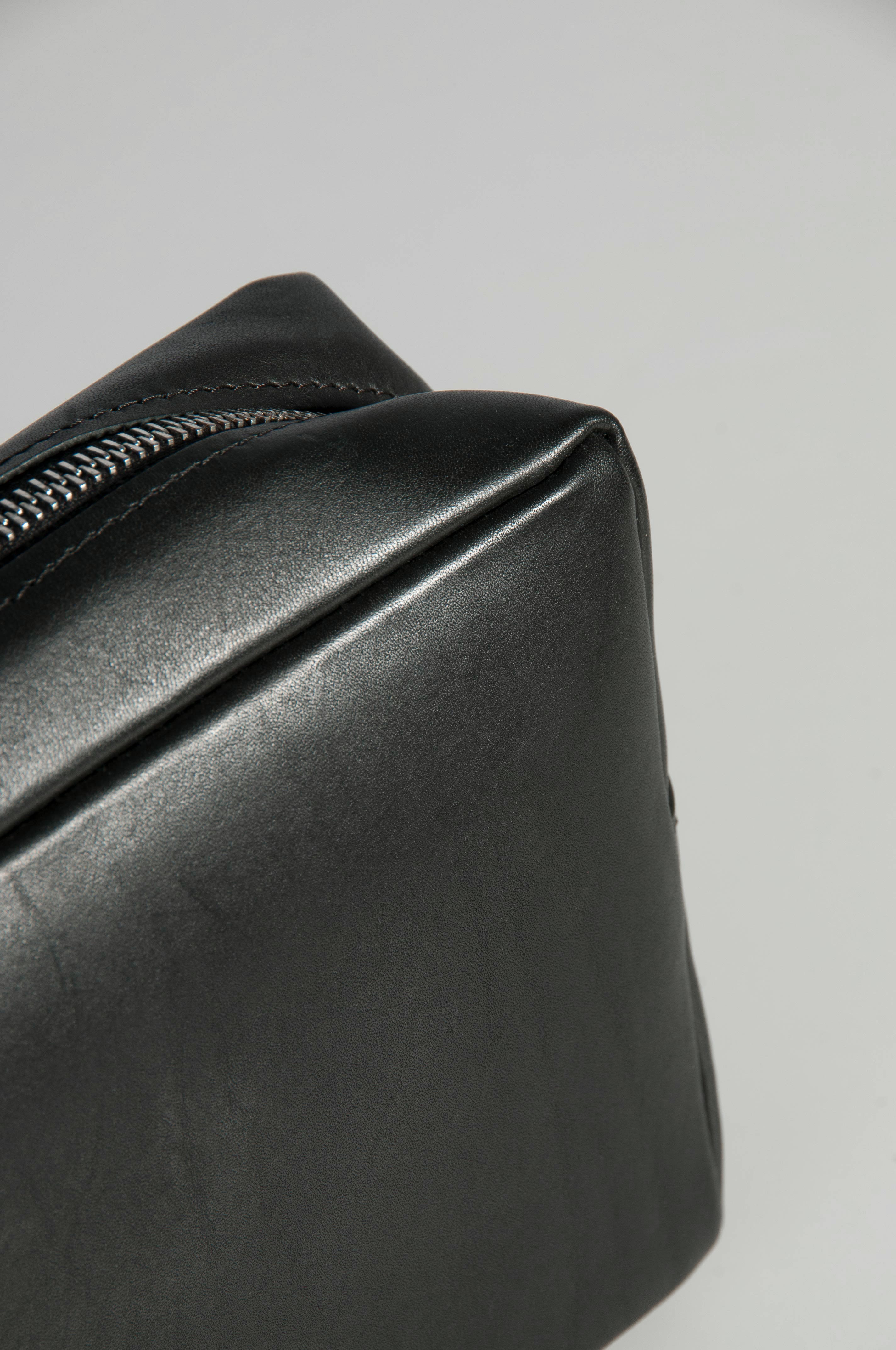 Женская сумка через плечо из натуральной кожи черная A0071