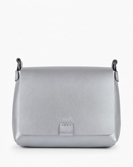 Женская сумка через плечо из натуральной кожи серебро A002 silver