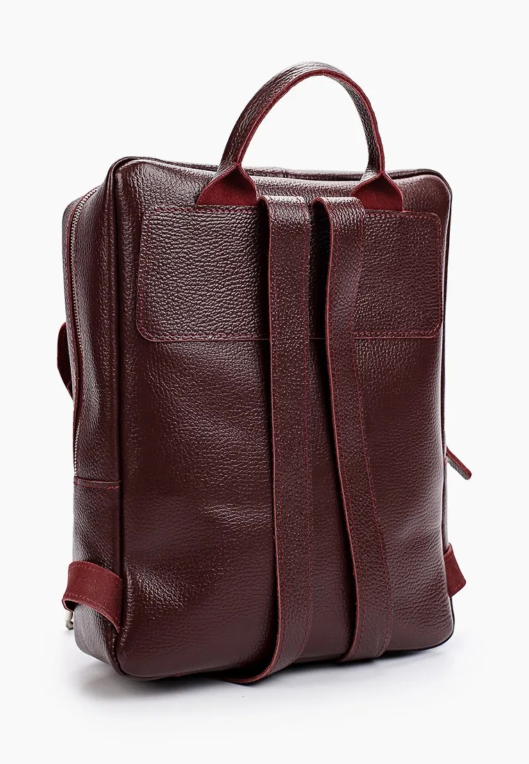 Женский кожаный рюкзак бордовый B009 burgundy grain