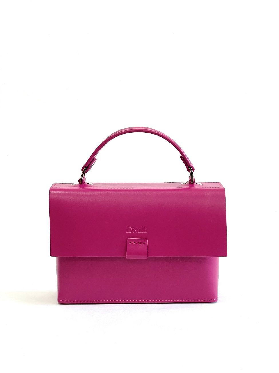 Женская кожаная сумка с ручкой розовая A037 fuchsia