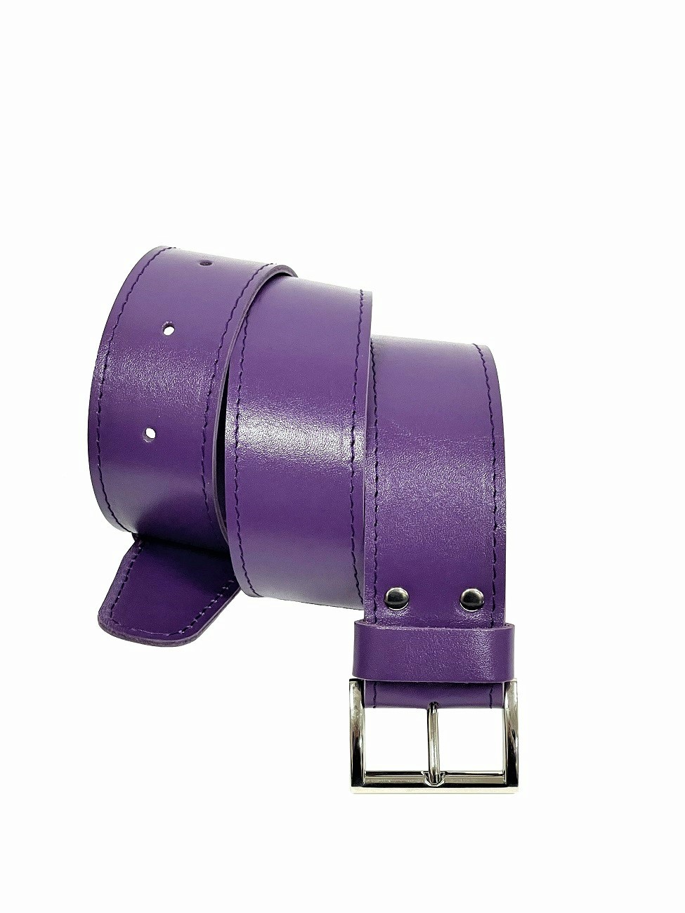 Поясной ремень из натуральной кожи фиолетовый T003 purple