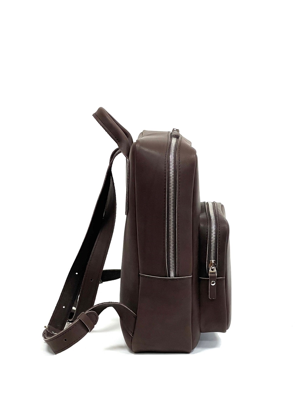 Женский рюкзак из натуральной кожи темно-коричневый B0092 ZIPPER