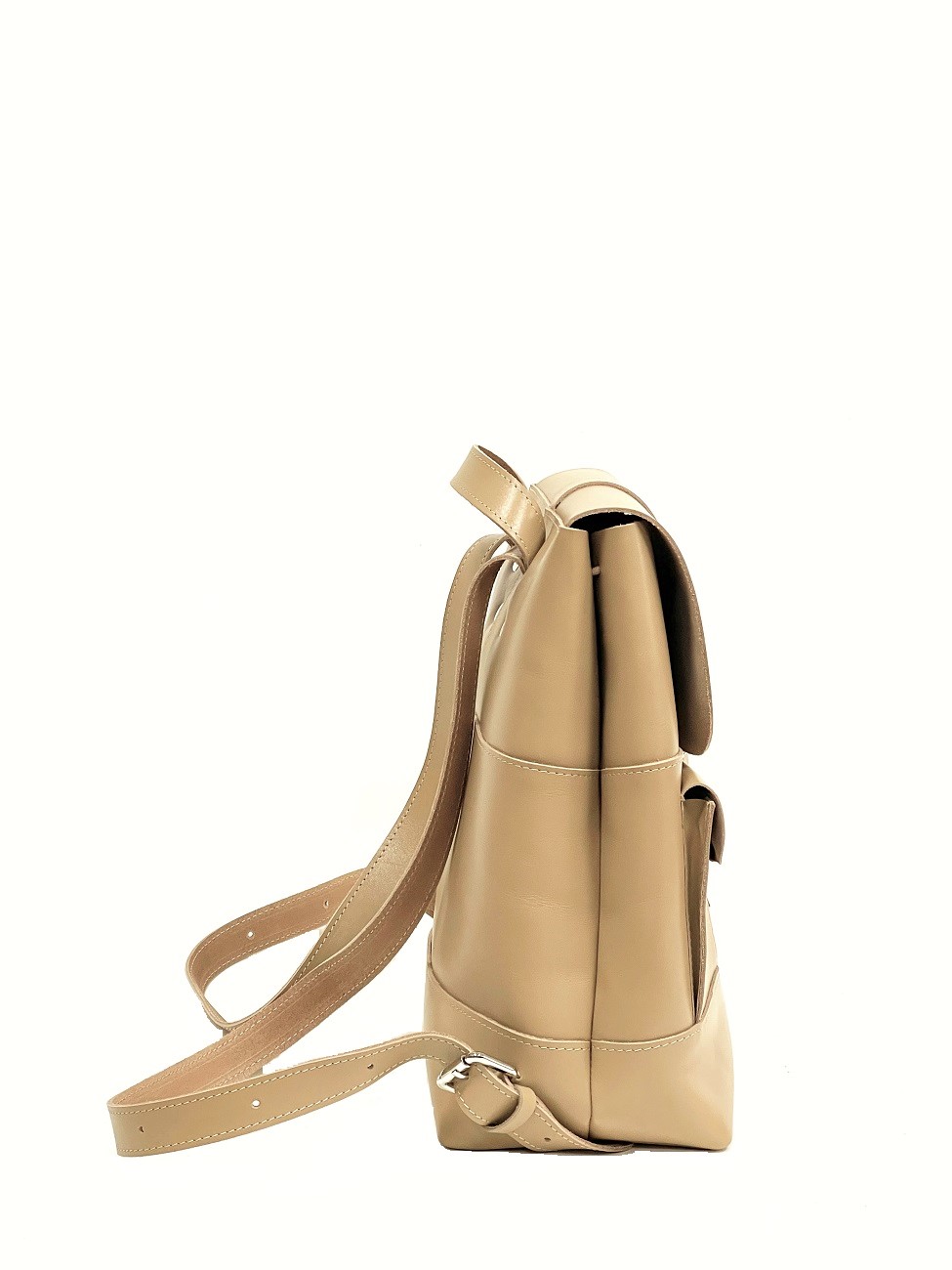 Женский рюкзак из натуральной кожи бежевый B010 beige