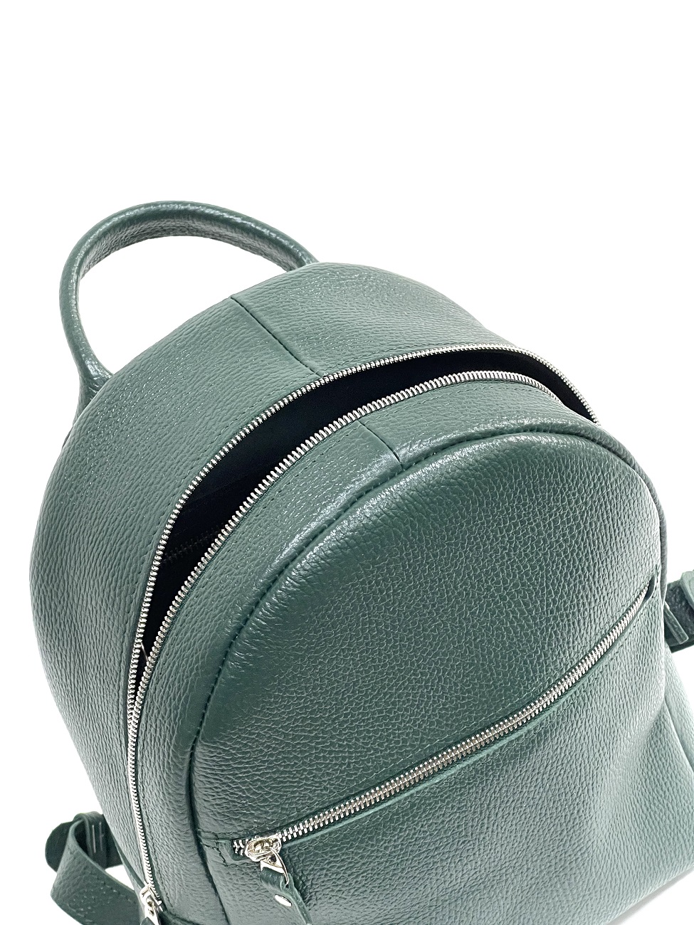 Женский рюкзак из натуральной кожи изумрудный B008 emerald grain