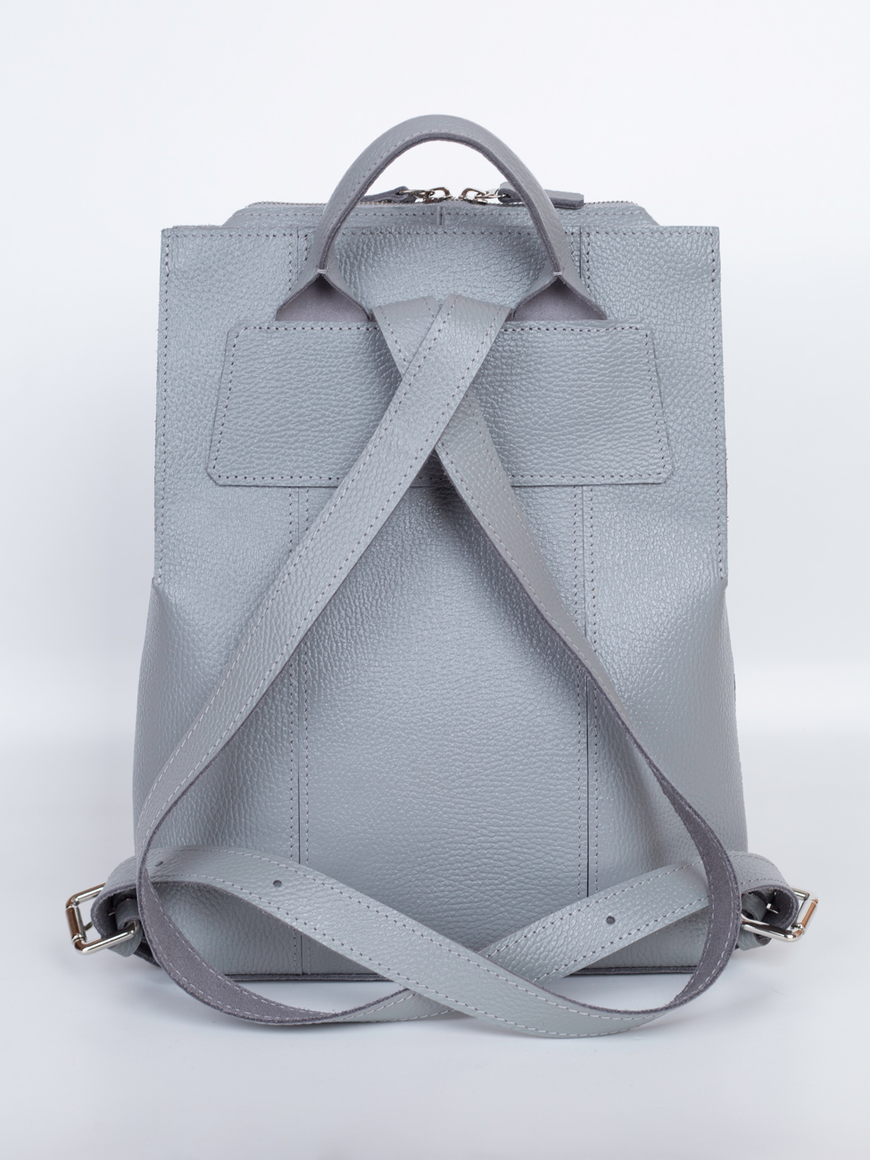Женский рюкзак из натуральной кожи серый B014 grey grain