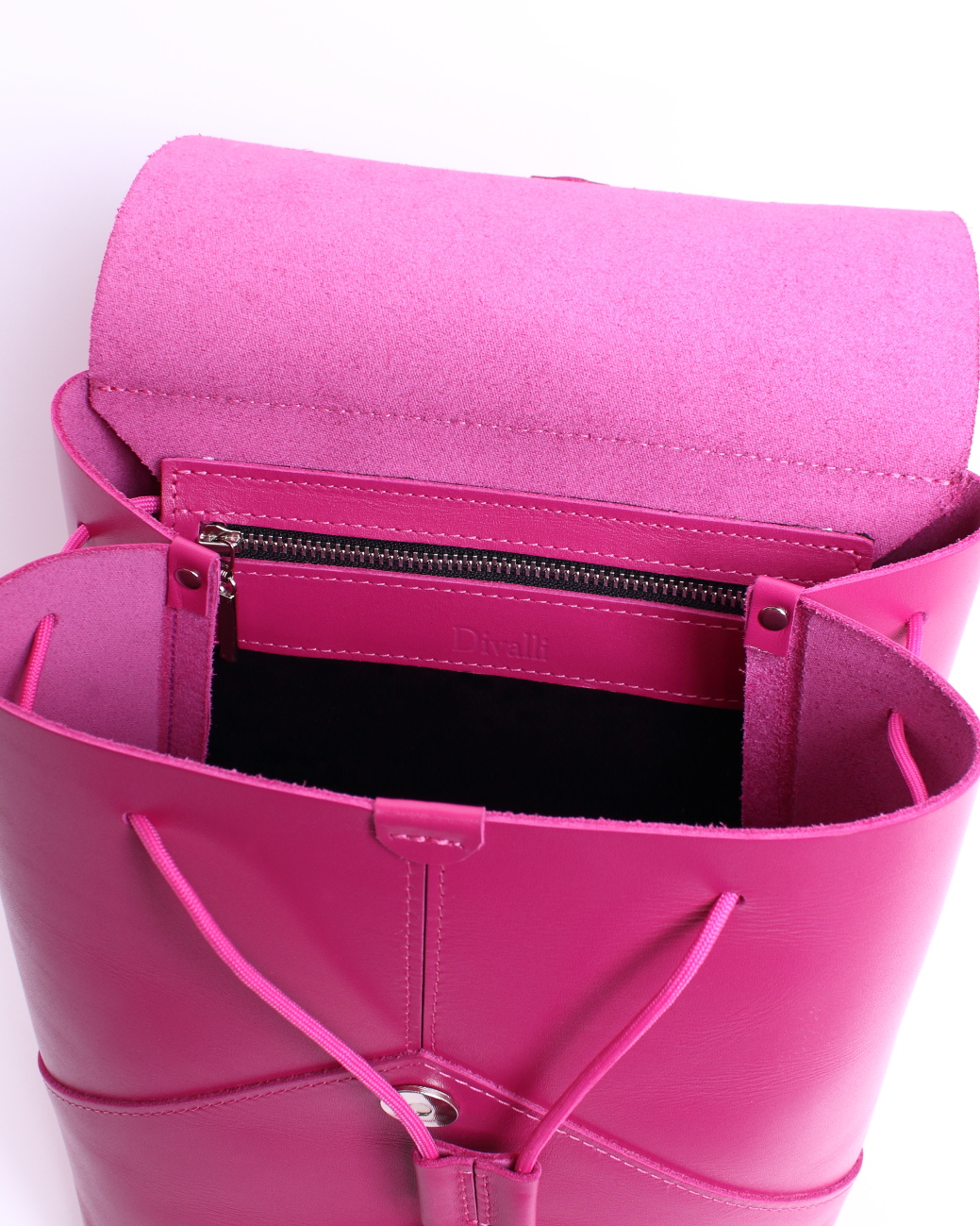 Женский рюкзак из натуральной кожи розовый B003 fuchsia fuchsia