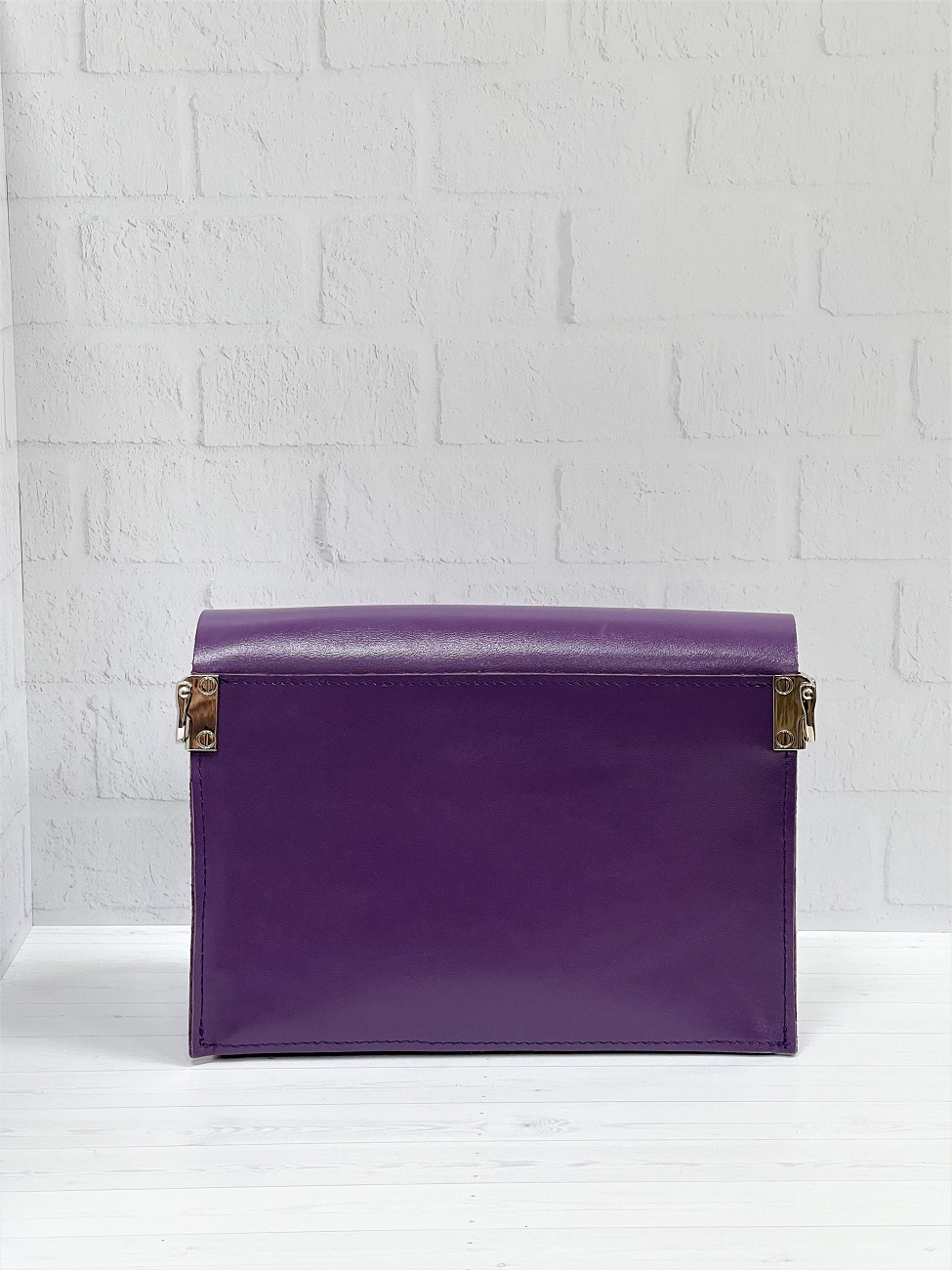 Женская кожаная сумка через плечо фиолетовая A005 purple