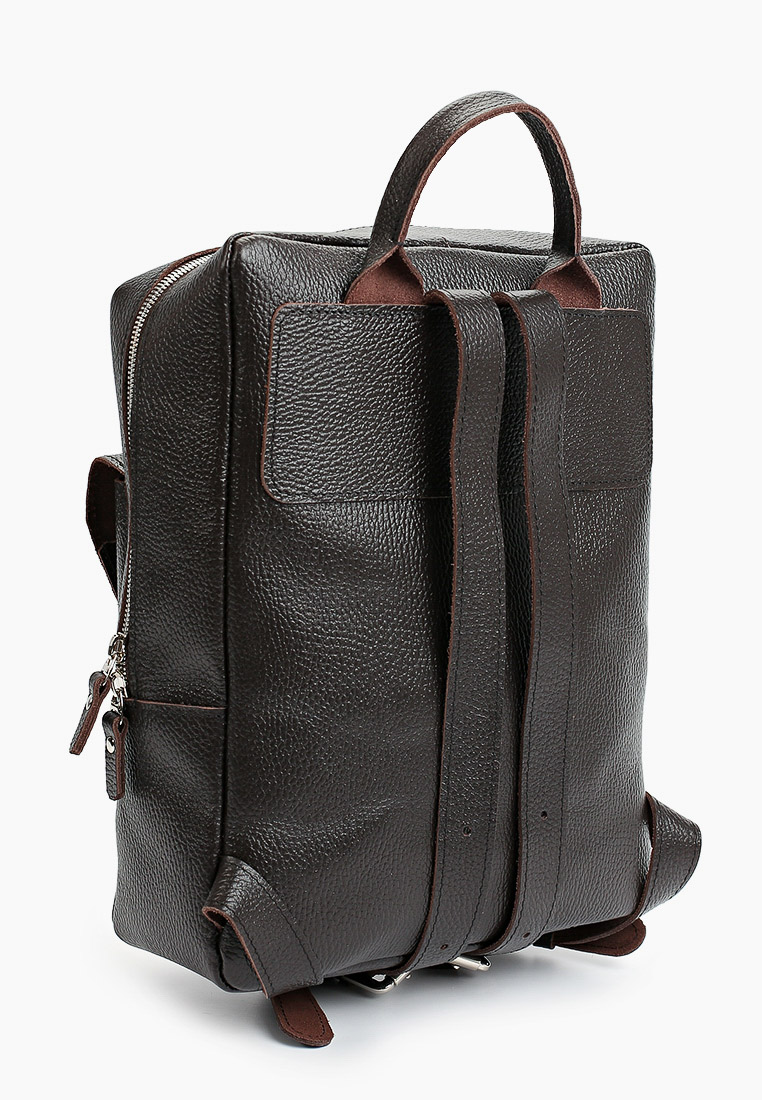 Женский рюкзак из натуральной кожи темно-коричневый B009 brown grain