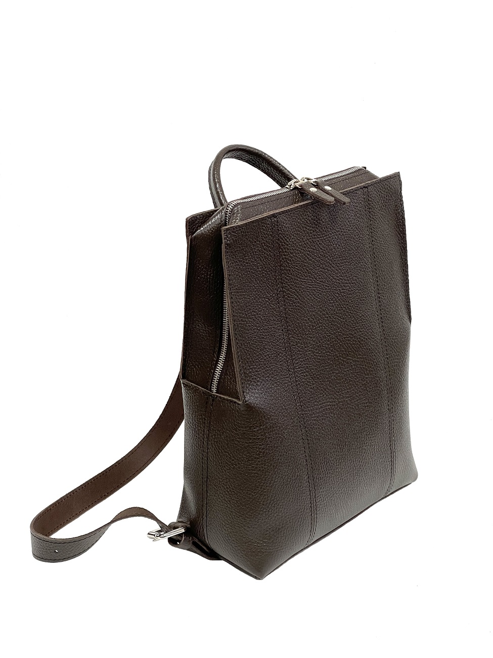 Женский рюкзак из натуральной кожи коричневый B014 brown grain