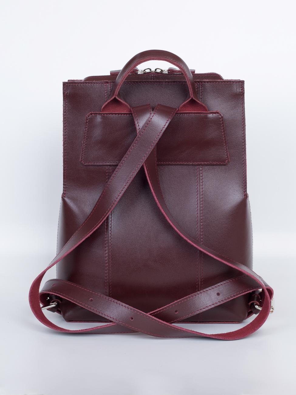 Женский рюкзак из натуральной кожи бордовый B014 burgundy