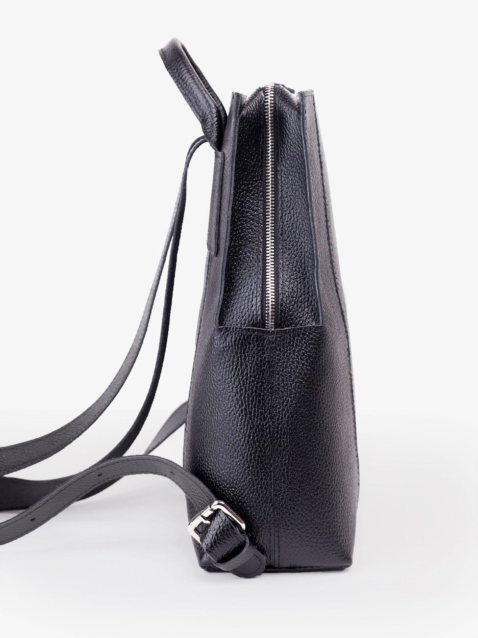 Женский рюкзак из натуральной кожи черный B014 black grain