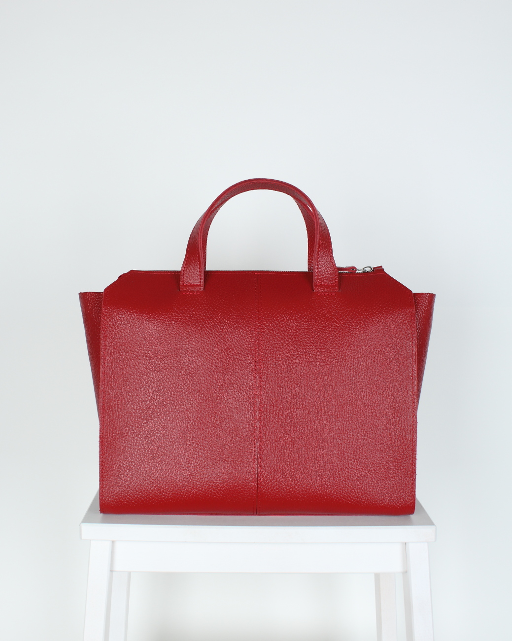  Женская кожаная сумка тоут красная A018 ruby grain