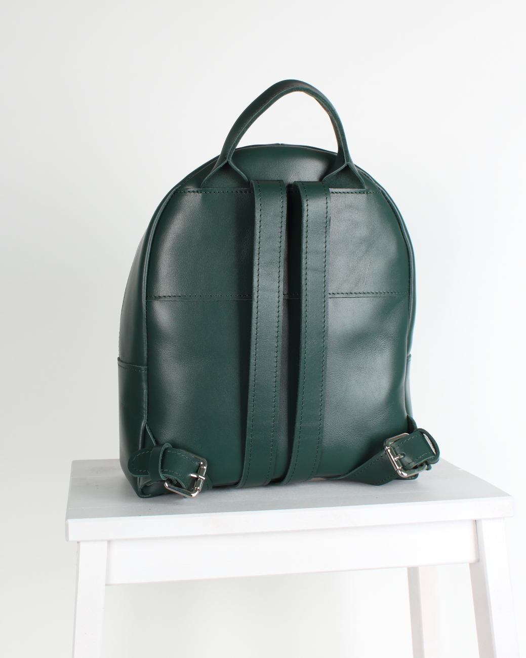 Женский рюкзак из натуральной кожи изумрудный B008 emerald