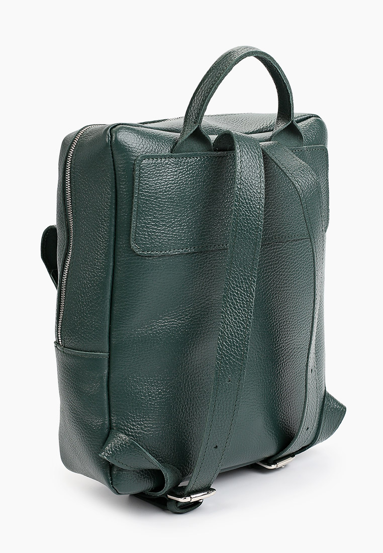 Женский рюкзак из натуральной кожи зеленый B009 emerald grain