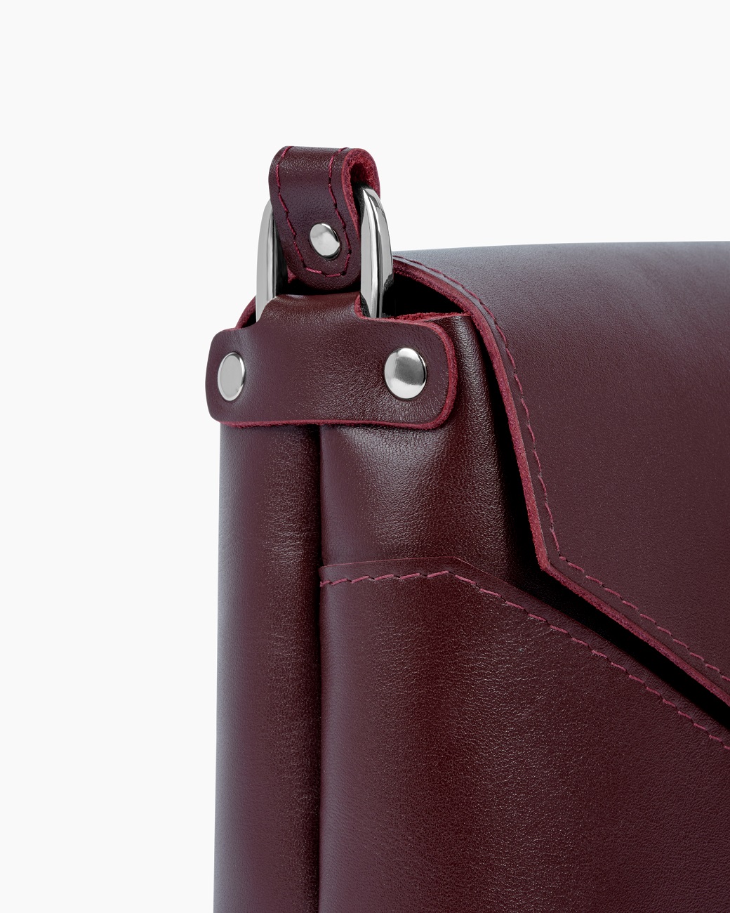 Женская сумка кроссбоди из натуральной кожи бордовая A011 burgundy